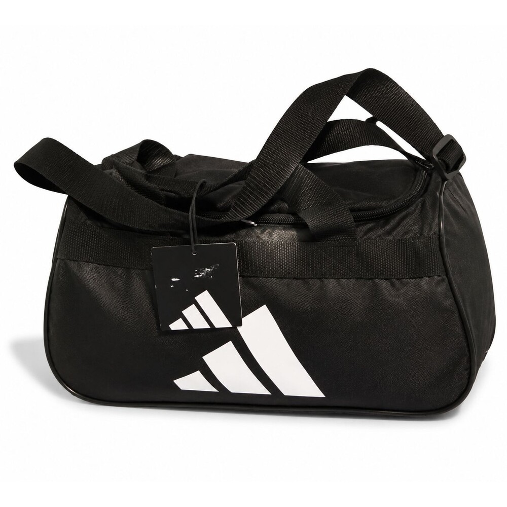 adidas Defender Small Black White Logo Duffel Gym Travel Bag New With Tags